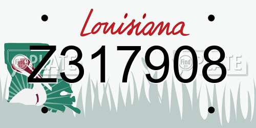 Z317908 Louisiana License Plate