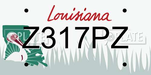 Z317PZ Louisiana License Plate