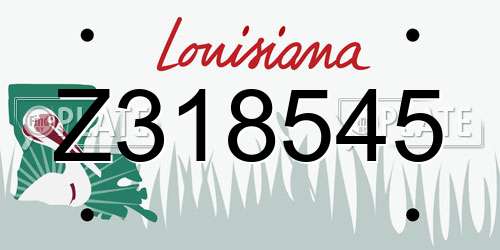 Z318545 Louisiana License Plate
