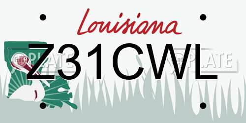 Z31CWL Louisiana License Plate