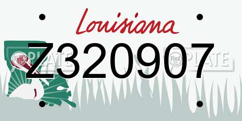 Z320907 Louisiana License Plate