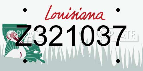 Z321037 Louisiana License Plate