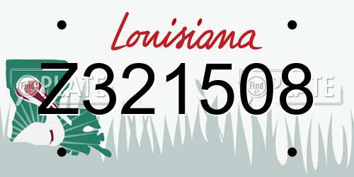 Z321508 Louisiana License Plate