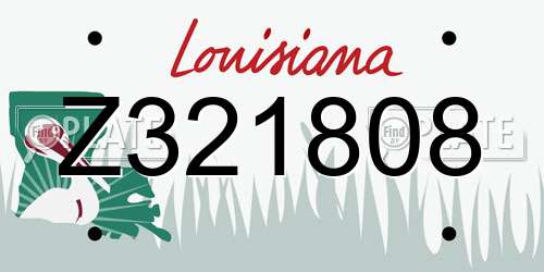 Z321808 Louisiana License Plate