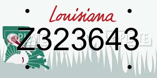 Z323643 Louisiana License Plate