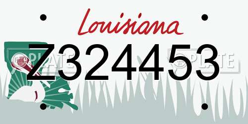 Z324453 Louisiana License Plate