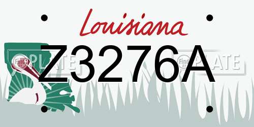 Z3276A Louisiana License Plate