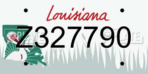 Z327790 Louisiana License Plate
