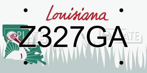 Z327GA Louisiana License Plate