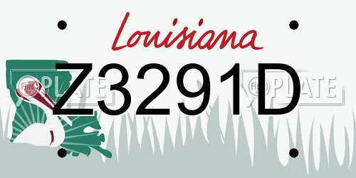 Z3291D Louisiana License Plate
