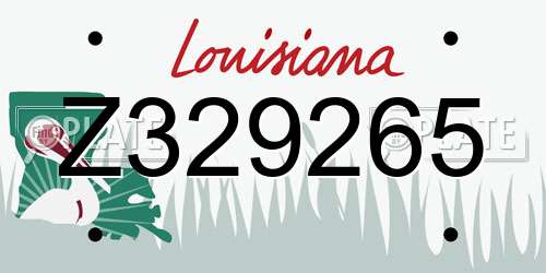 Z329265 Louisiana License Plate