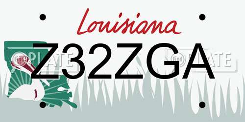 Z32ZGA Louisiana License Plate