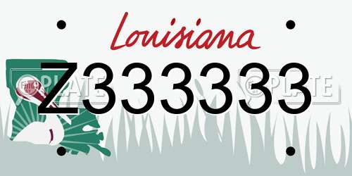 Z333333 Louisiana License Plate