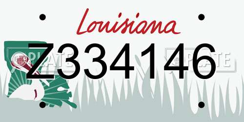 Z334146 Louisiana License Plate