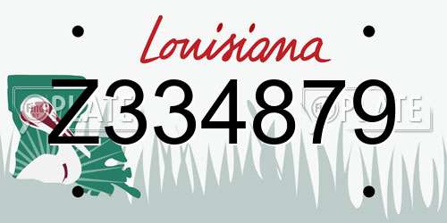 Z334879 Louisiana License Plate