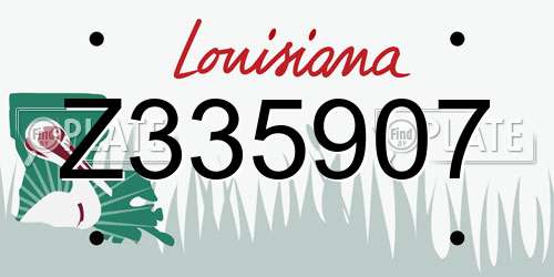 Z335907 Louisiana License Plate