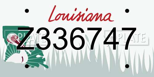 Z336747 Louisiana License Plate