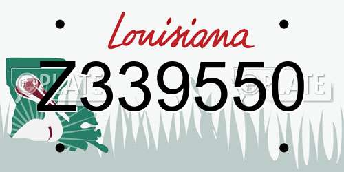 Z339550 Louisiana License Plate