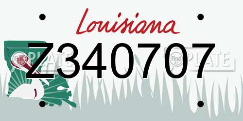 Z340707 Louisiana License Plate