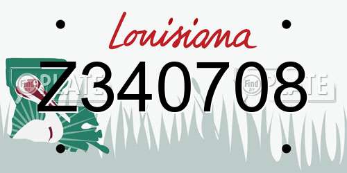 Z340708 Louisiana License Plate