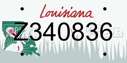 Z340836 Louisiana License Plate