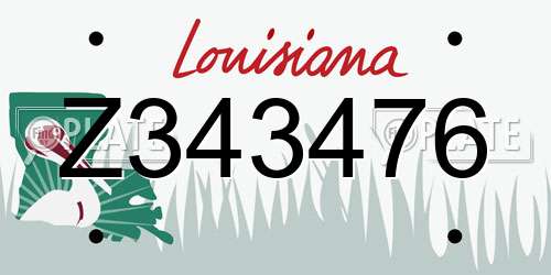 Z343476 Louisiana License Plate