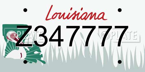 Z347777 Louisiana License Plate