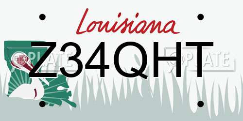 Z34QHT Louisiana License Plate