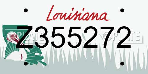 Z355272 Louisiana License Plate