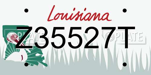 Z35527T Louisiana License Plate