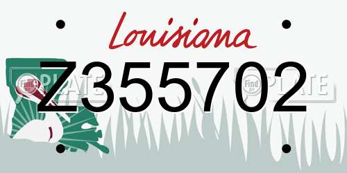 Z355702 Louisiana License Plate