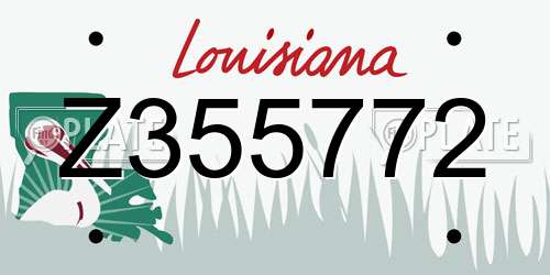 Z355772 Louisiana License Plate