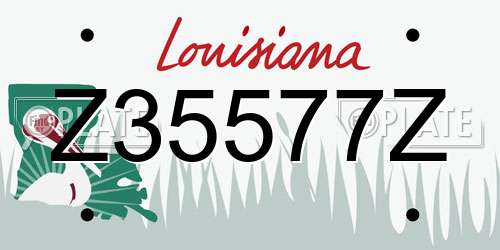 Z35577Z Louisiana License Plate