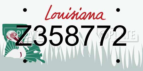 Z358772 Louisiana License Plate