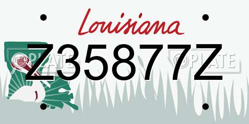 Z35877Z Louisiana License Plate