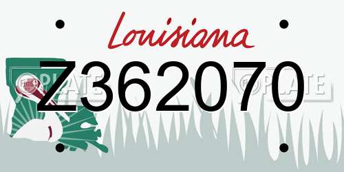 Z362070 Louisiana License Plate