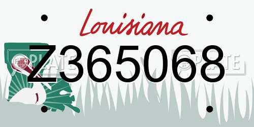 Z365068 Louisiana License Plate