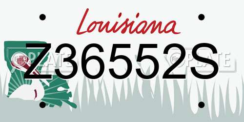 Z36552S Louisiana License Plate