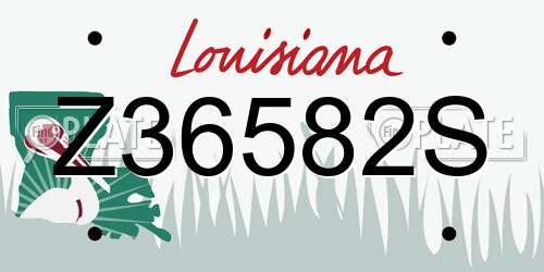 Z36582S Louisiana License Plate
