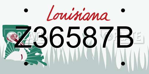 Z36587B Louisiana License Plate