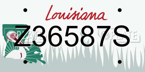 Z36587S Louisiana License Plate