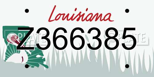 Z366385 Louisiana License Plate