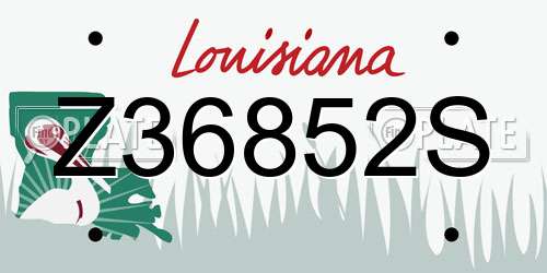 Z36852S Louisiana License Plate