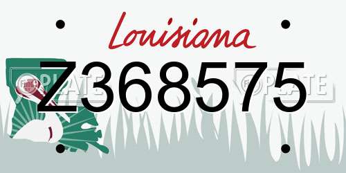 Z368575 Louisiana License Plate