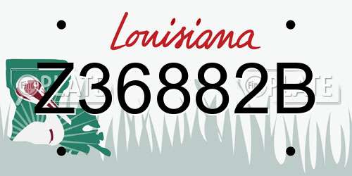 Z36882B Louisiana License Plate
