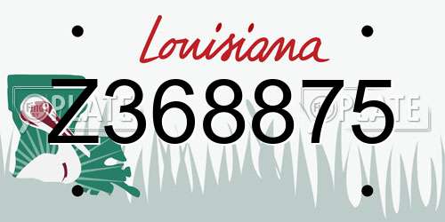 Z368875 Louisiana License Plate
