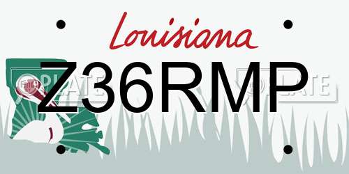 Z36RMP Louisiana License Plate
