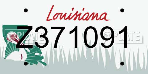 Z371091 Louisiana License Plate
