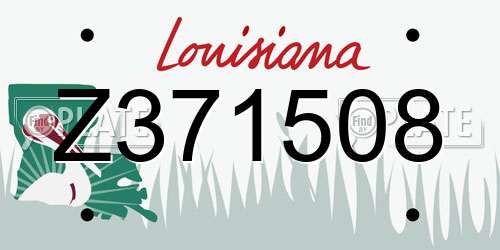 Z371508 Louisiana License Plate