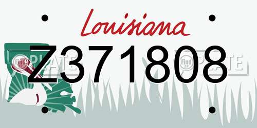 Z371808 Louisiana License Plate